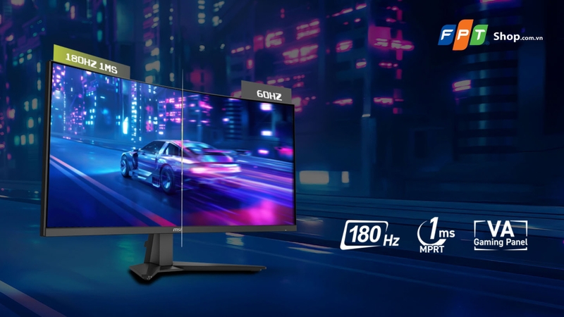 Tần số quét 180Hz tạo khác biệt rõ trong các chuyển động tốc độ cao
