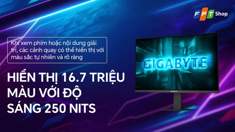 Màn hình hỗ trợ hiển thị 16.7 triệu màu thông qua bảng màu 8 bit.