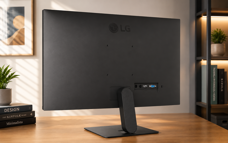 Màn hình LG 27U411A-B được trang bị các cổng kết nối cần thiết gồm HDMI, VGA và jack 3.5 mm