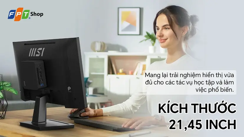 Màn hình 21.45 inch gọn gàng cho học tập và văn phòng