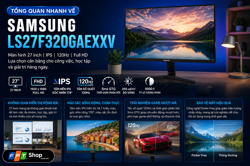 Tổng quan nhanh về Samsung LS27F320GAEXXV