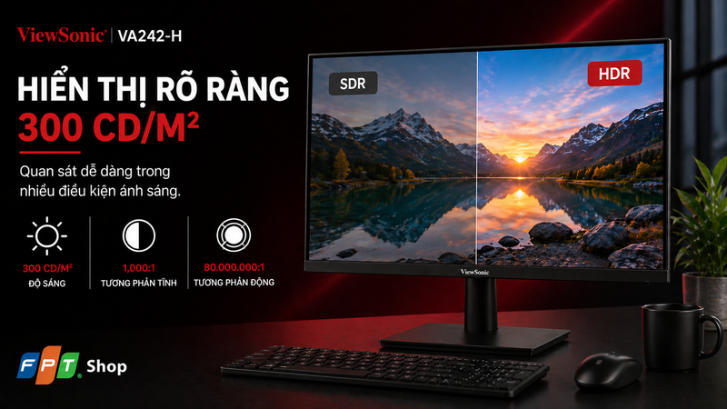 đánh giá Màn hình ViewSonic VA242-H 23.8 inch (ảnh 3)