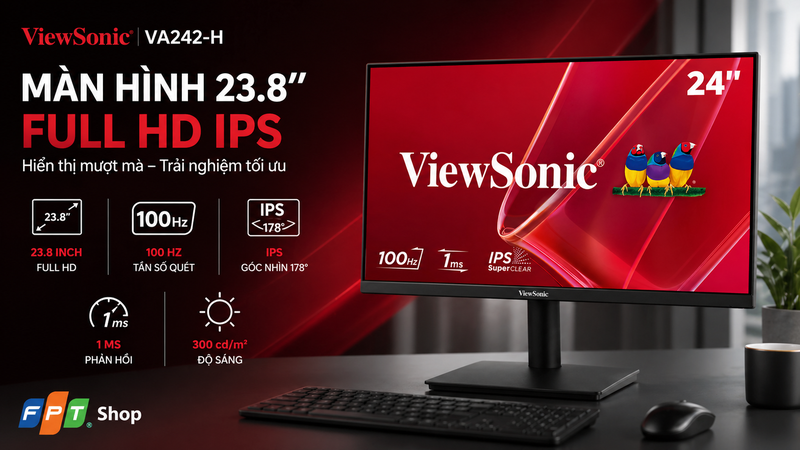 đánh giá Màn hình ViewSonic VA242-H 23.8 inch (ảnh 5)