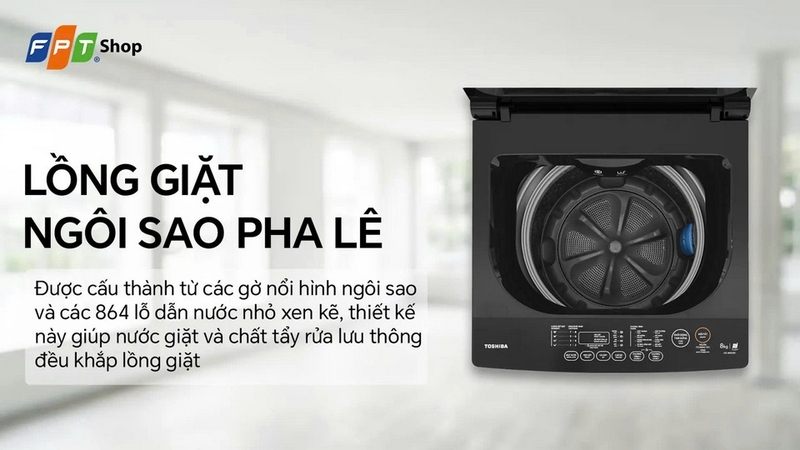 đánh giá máy giặt Toshiba 8 kg AW-M905BV(MK) ảnh 2