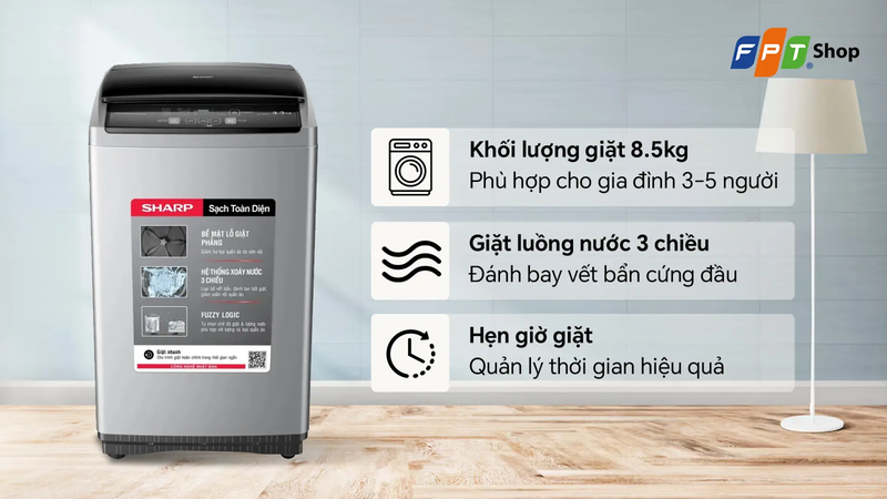 Máy giặt Sharp 8.5 Kg ES-Y85HV-S phù hợp với nhu cầu nào?