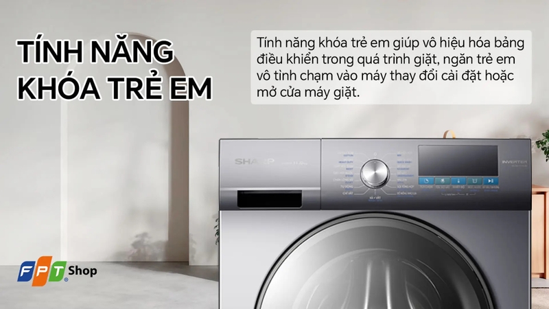 Đánh giá máy giặt cửa trước Sharp Inverter 11 kg ES FM110CB DG 5