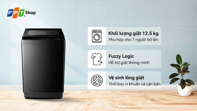 Đánh giá máy giặt Sharp 12.5kg ES-TM125CN-BK 6