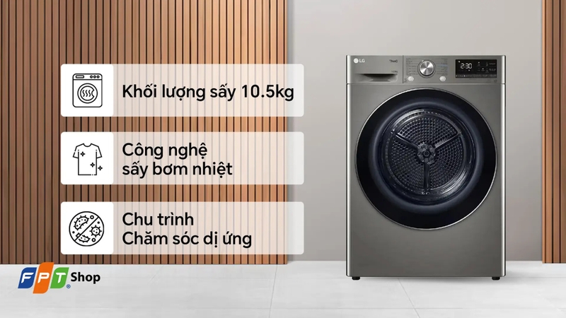 Đánh giá máy sấy quần áo LG DVHP50P 1