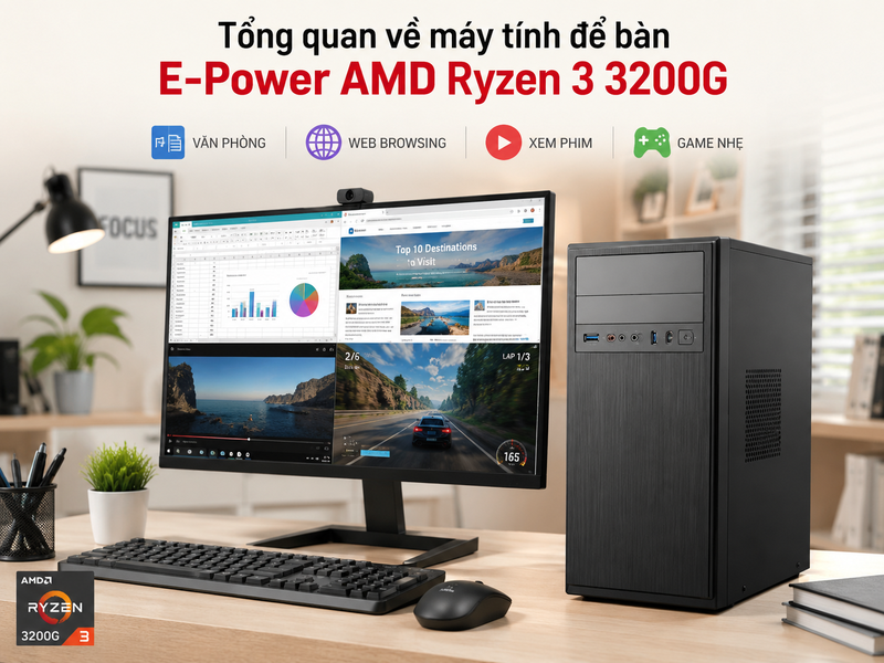 đánh giá máy tính để bàn E-Power AMD Ryzen 3 3200G 1
