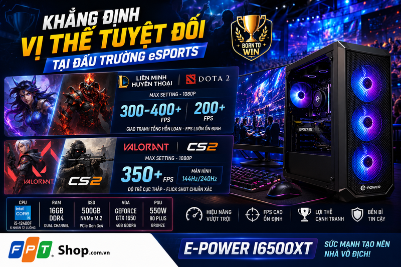đánh giá máy tính để bàn Gaming E-Power RTX 5050 Core i5 12400F 5