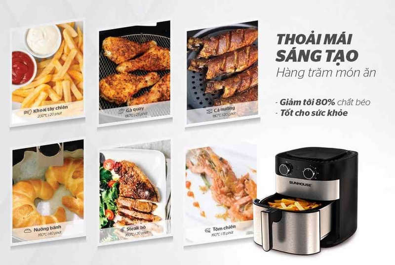 Đánh giá nồi chiên không dầu SHD4026 5