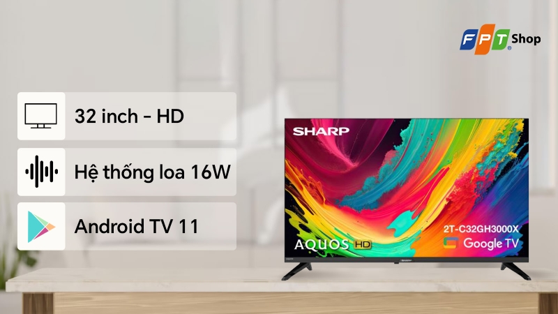 Đánh giá Sharp Google TV 32 inch HD 2T-C32GH3000X (ảnh 2)