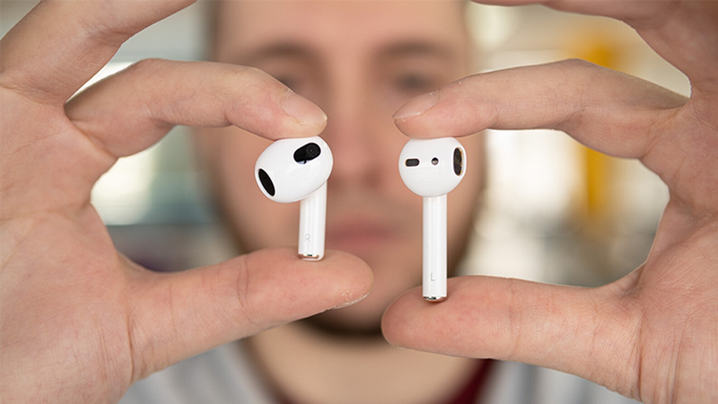 AirPods 2 và AirPods 3 có sự khác biệt rõ ràng về thiết kế