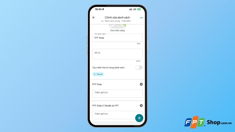 Chỉnh sửa danh sách yêu thích trên Google Maps