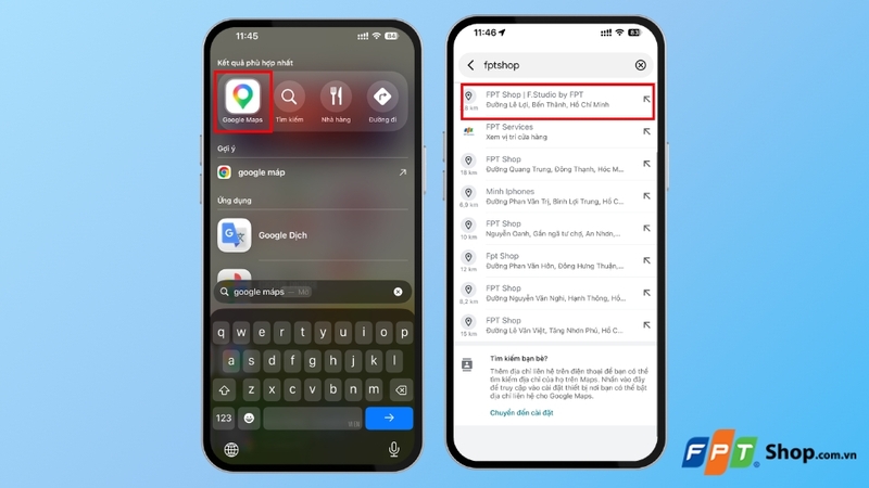 Mở ứng dụng Google Maps