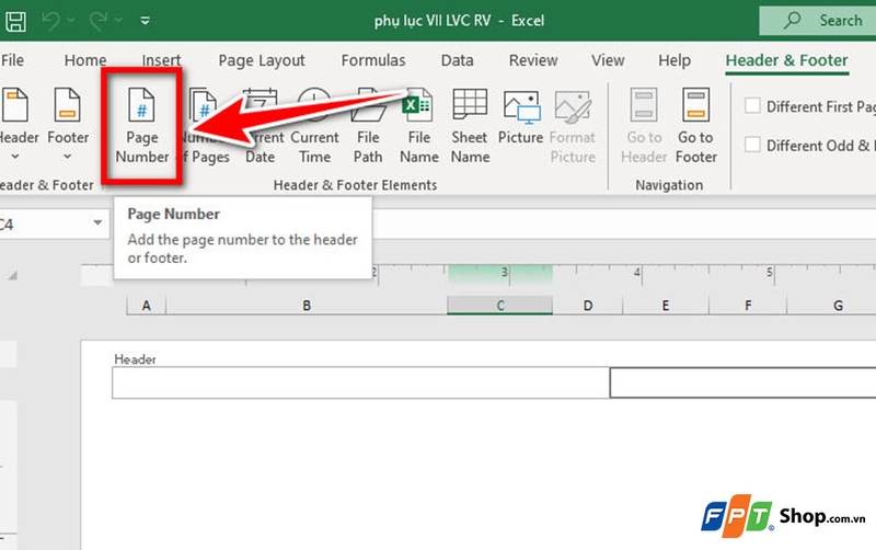Đánh số trang kiểu 1/2 trong Excel - 04