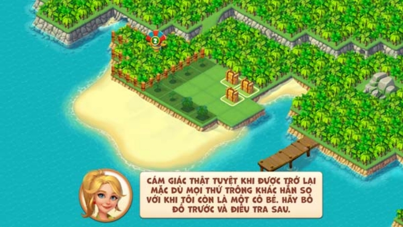 Khi chơi game, bạn sẽ cùng cô nàng Lizzy xây dựng hòn đảo
