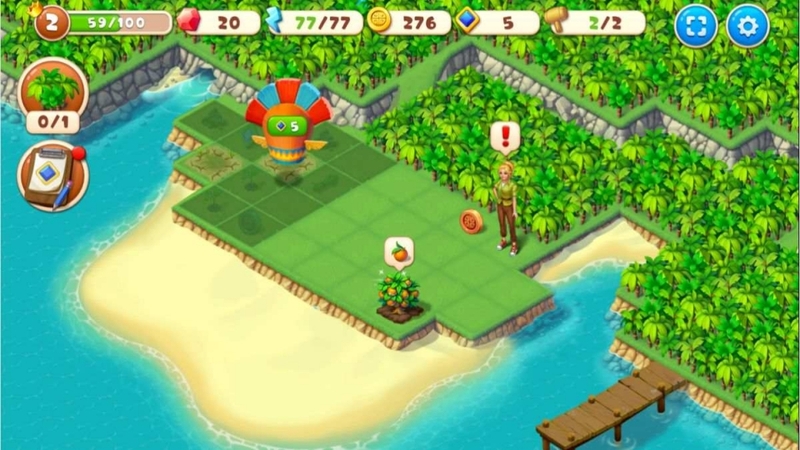 Để phát triển hòn đảo, bạn cần xây dựng công trình từ những nguyên vật liệu