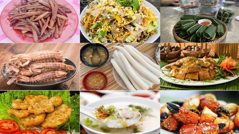 Rất nhiều món ăn hấp dẫn du khách có thể thưởng thức khi đến Tuần Châu