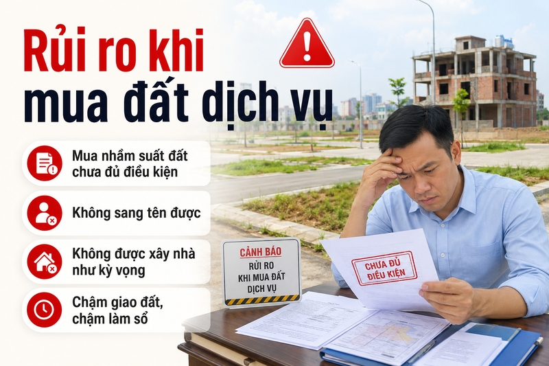 Rủi ro khi mua đất dịch vụ