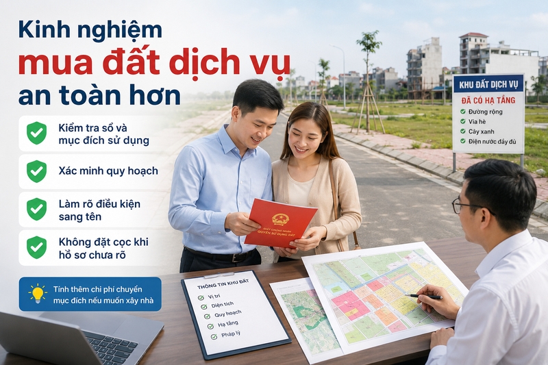 Kinh nghiệm mua đất dịch vụ an toàn hơn
