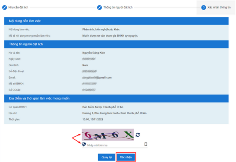 Kiểm tra, xác nhận thông tin