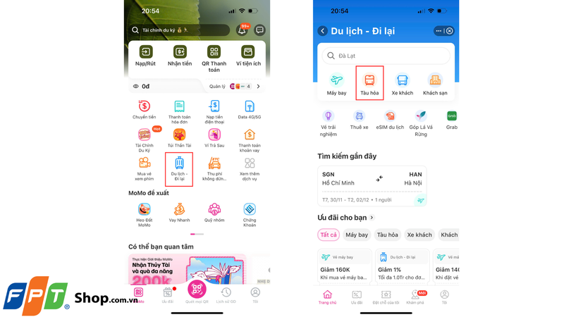 Cách đặt vé tàu Tết 2025 qua ví điện tử Momo 1