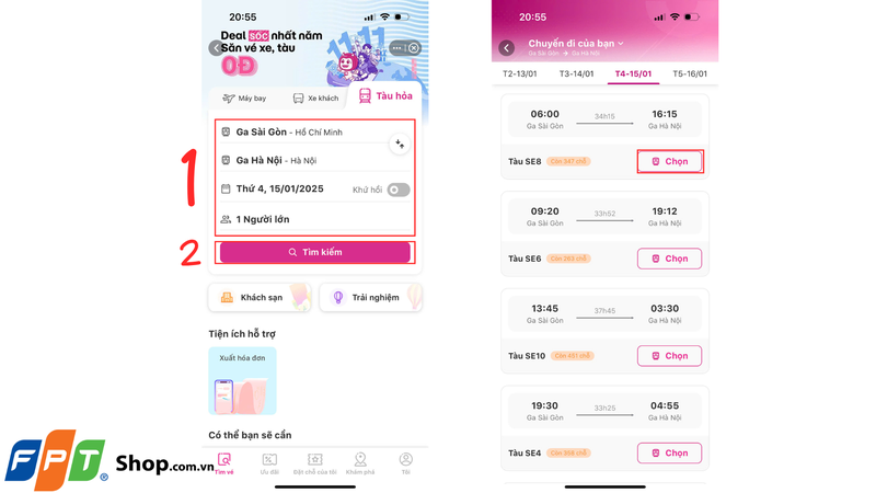Cách đặt vé tàu Tết 2025 qua ví điện tử Momo 2
