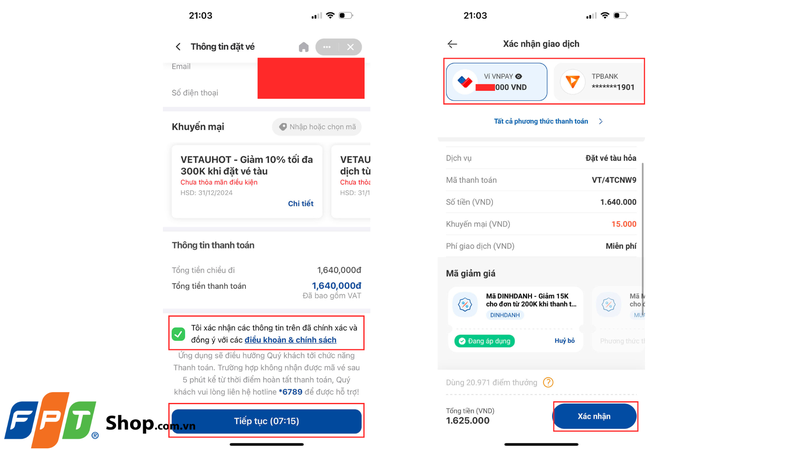 Cách đặt vé tàu Tết 2025 qua ví điện tử VNPay 5