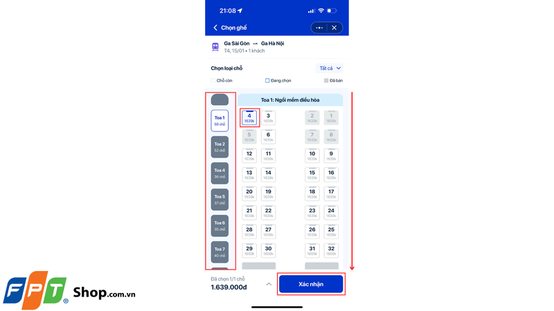 Đặt vé tàu Tết 2025 qua ví điện tử Zalopay 3