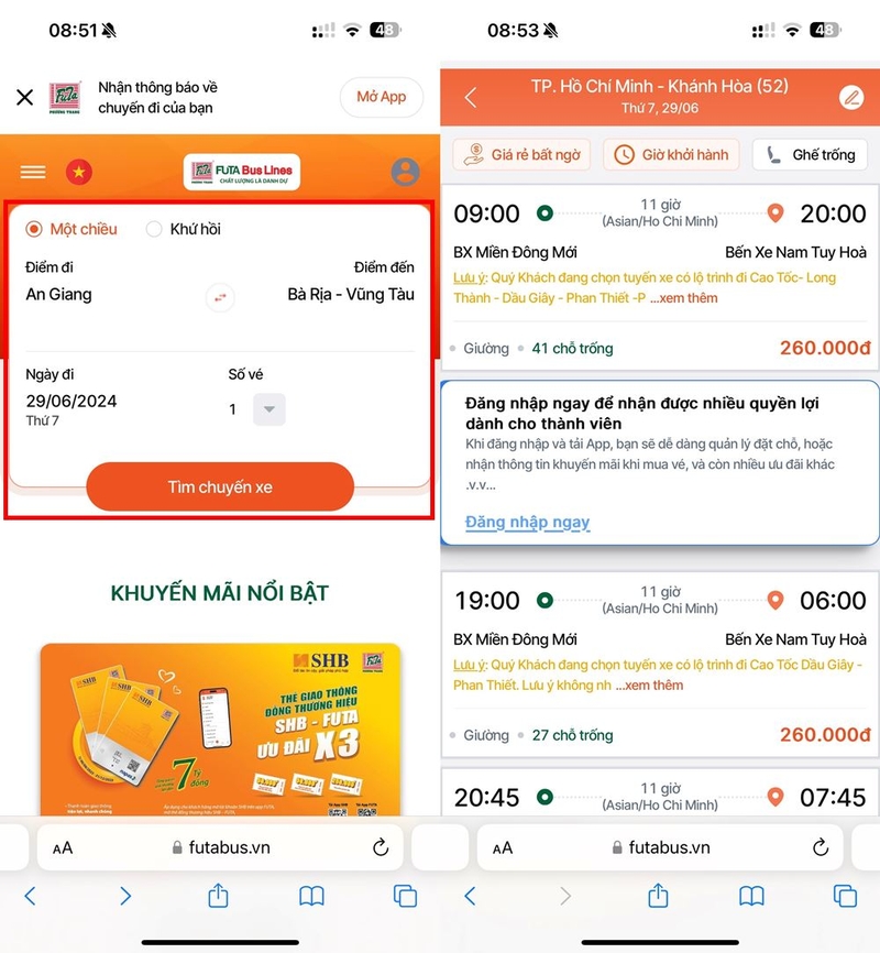 Cách đặt vé xe Phương Trang online ảnh 1