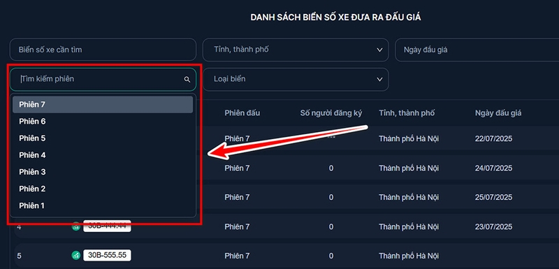 Đấu giá biển số xe ô tô - 06
