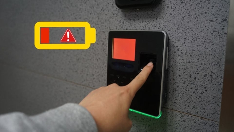 Dấu hiệu khóa cửa điện tử hết pin 1