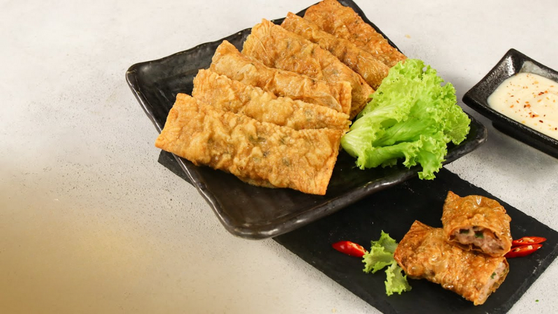 Đậu hũ ky cuộn tôm chiên 5