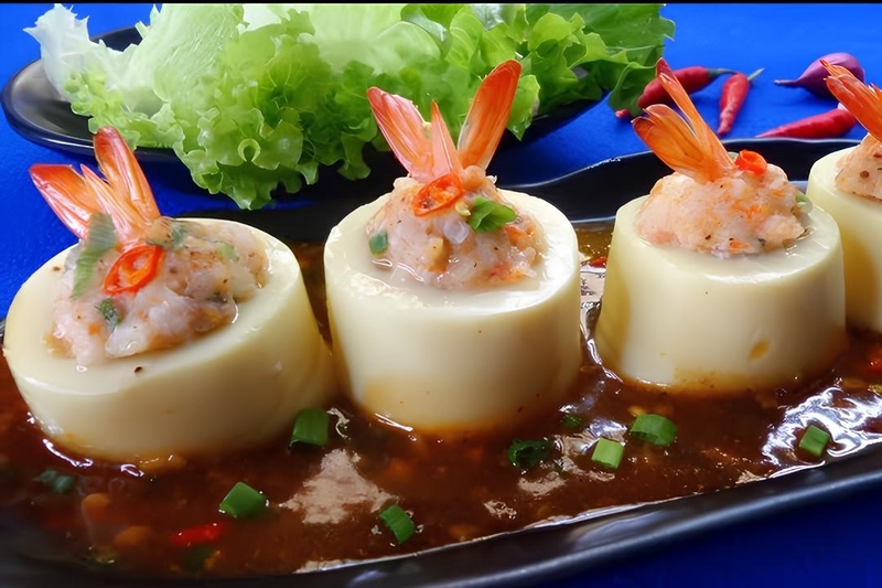 Đậu hũ non hấp tôm thịt
