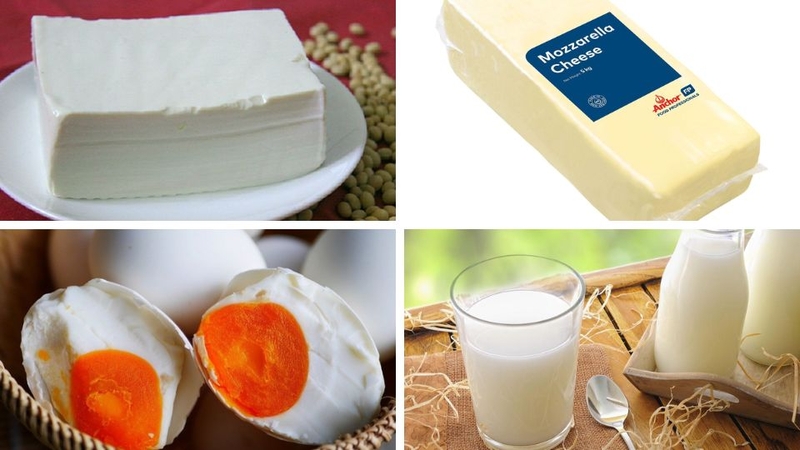 Nguyên liệu làm món đậu hũ sốt trứng muối phô mai