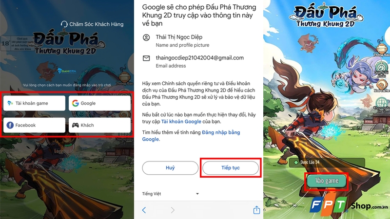 Chọn một phương án đăng nhập phù hợp