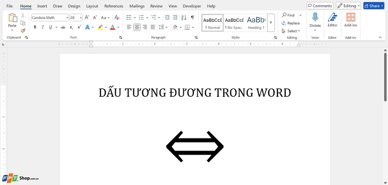dấu tương đương trong Word ảnh 9