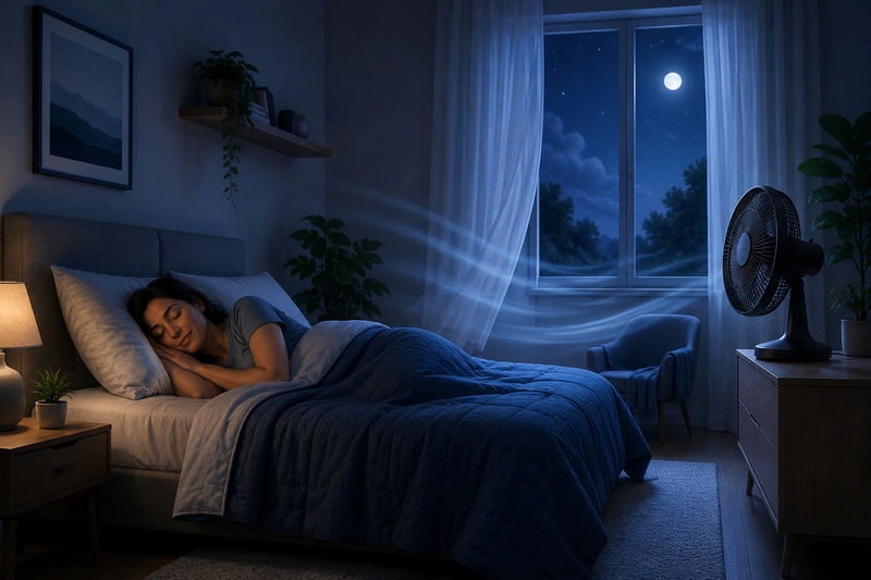 để quạt thổi cả đêm có hại không ảnh 1