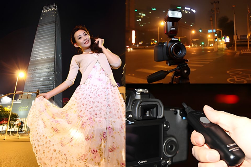 đèn flash và màn trập phối hợp tạo ảnh tính năng Slow Sync