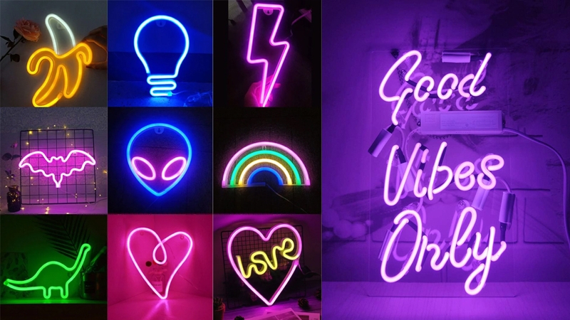 Đèn neon thường được sử dụng để trang trí nội thất