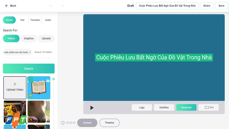 Tính năng Video Maker của Designs AI