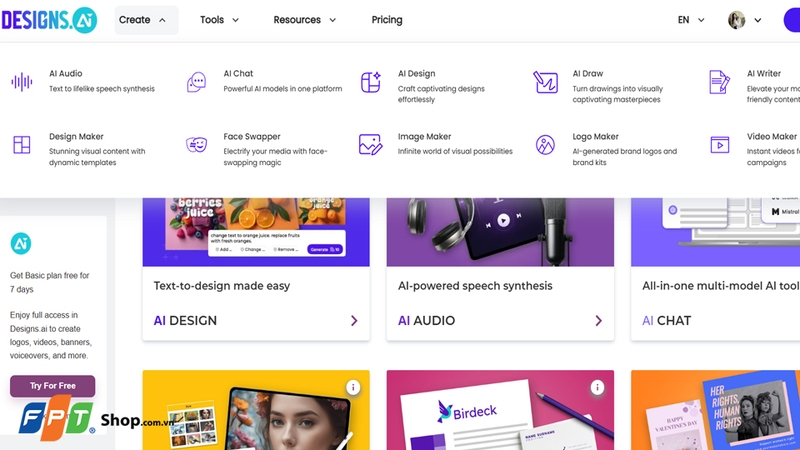 Designs AI cung cấp hàng loạt tính năng thú vị