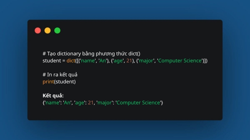 Dùng phương thức Dict Comprehension trong Python