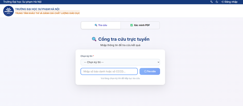 Cách tra cứu kết quả trúng tuyển Đại học Sư phạm Hà Nội 2026