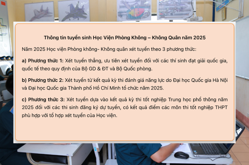 Điểm chuẩn Học Viện Phòng Không Không Quân 2025 (3)