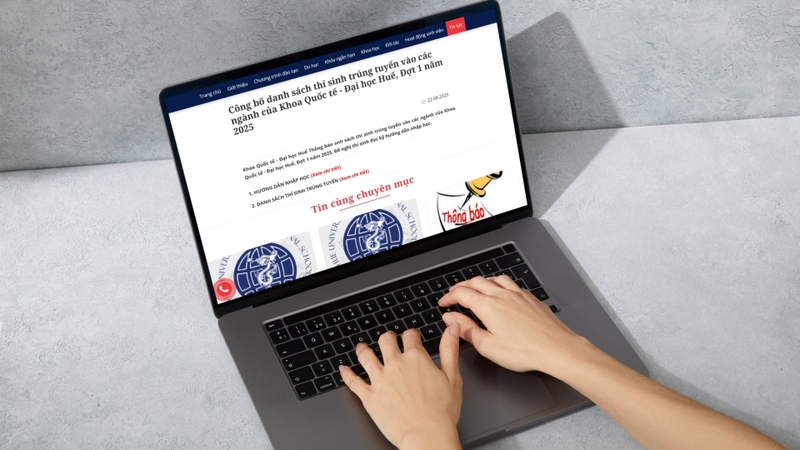 Hướng dẫn tra cứu kết quả trúng tuyển Khoa Quốc tế - Đại học Huế 2025