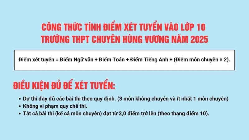 Công thức tính điểm xét tuyển vào lớp 10 Bình Dương 2025