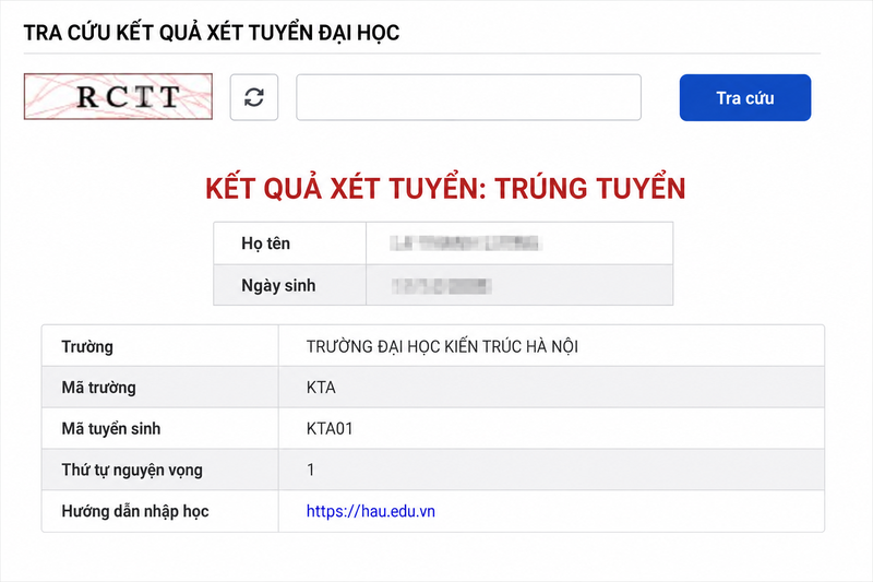 Cách xác định trúng tuyển Đại học Kiến trúc Hà Nội