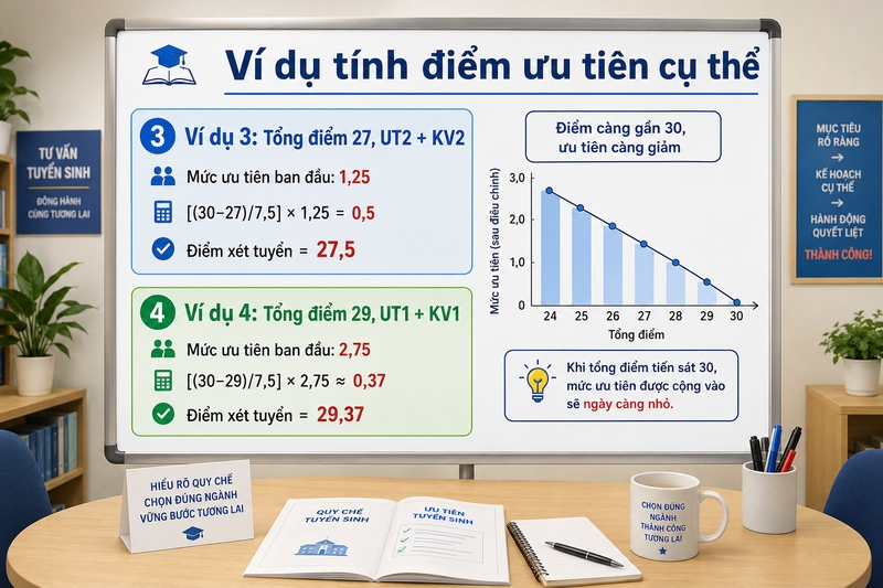 Ví dụ tính điểm ưu tiên cụ thể